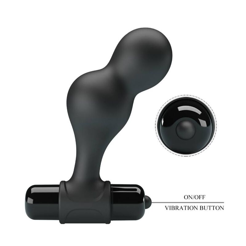 MR PLAY - BLACK SILICONE VIBRATOR ANAL PLUG - 4