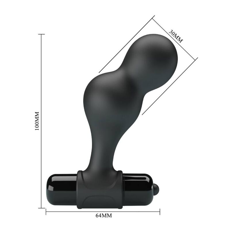 MR PLAY - BLACK SILICONE VIBRATOR ANAL PLUG - 7