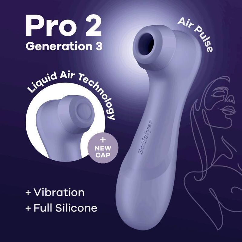 SATISFYER - PRO 2 GENERATION 3 LIQUID AIR TECHNOLOGY LILAC - BLACK - 14