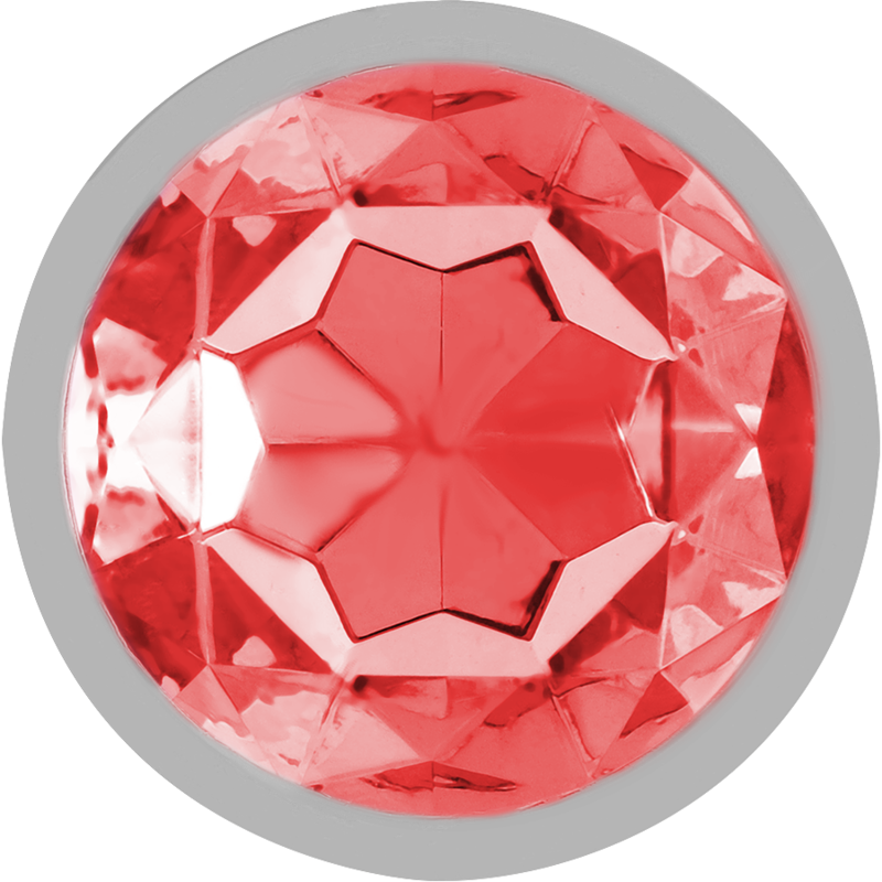 INTENSE - ALUMINUM METAL ANAL PLUG WITH RED CRYSTAL SIZE L - 4