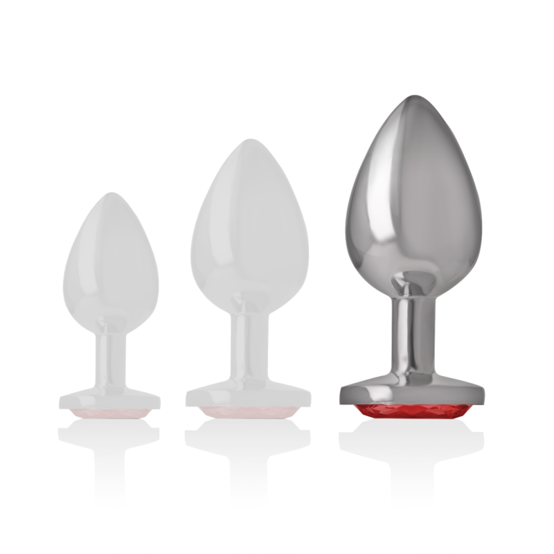INTENSE - ALUMINUM METAL ANAL PLUG WITH RED CRYSTAL SIZE L - 5