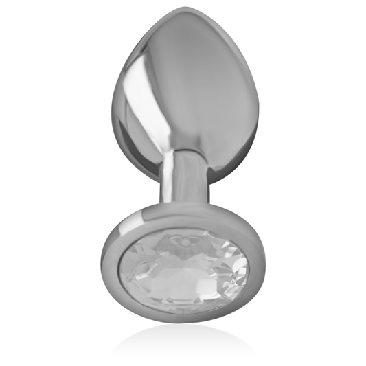 INTENSE - PLUG ANAL EN MÉTAL ALUMINIUM AVEC CRISTAL ARGENTÉ TAILLE S
