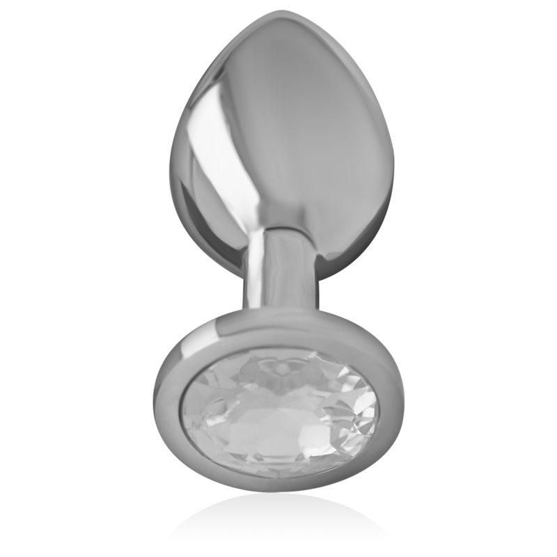 INTENSE - ALUMINUM METAL ANAL PLUG WITH SILVER CRYSTAL SIZE S - 2