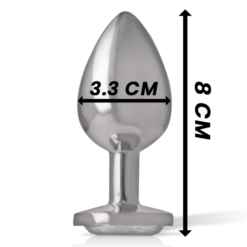 INTENSE - ALUMINUM METAL ANAL PLUG WITH SILVER CRYSTAL SIZE M - 5