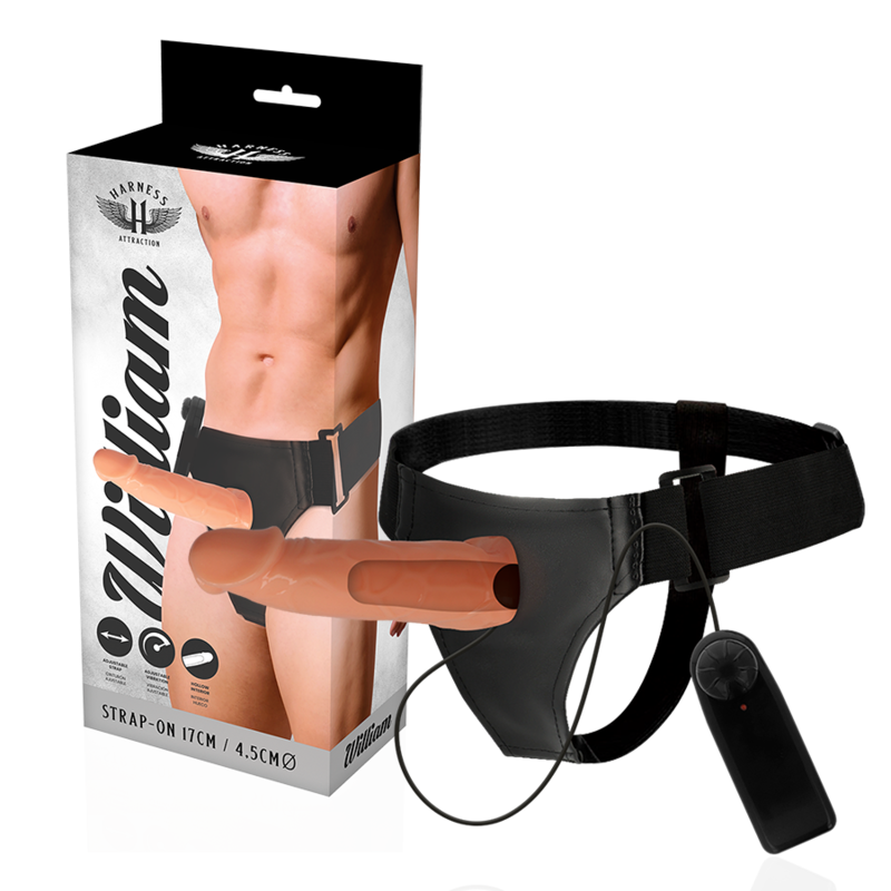 HARNESS ATTRACTION - WILLIAN HOLLOW RNES WITH VIBRATOR 17 CM -O- 4.5 CM - 7
