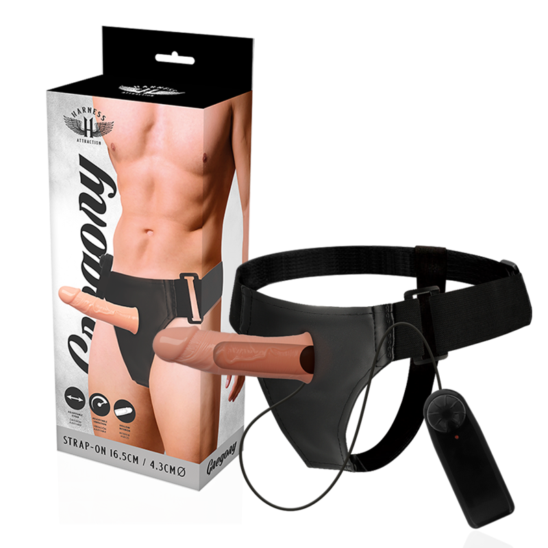HARNESS ATTRACTION - GREGORY HOLLOW RNES WITH VIBRATOR 16.5 CM -O- 4.3 CM - 7
