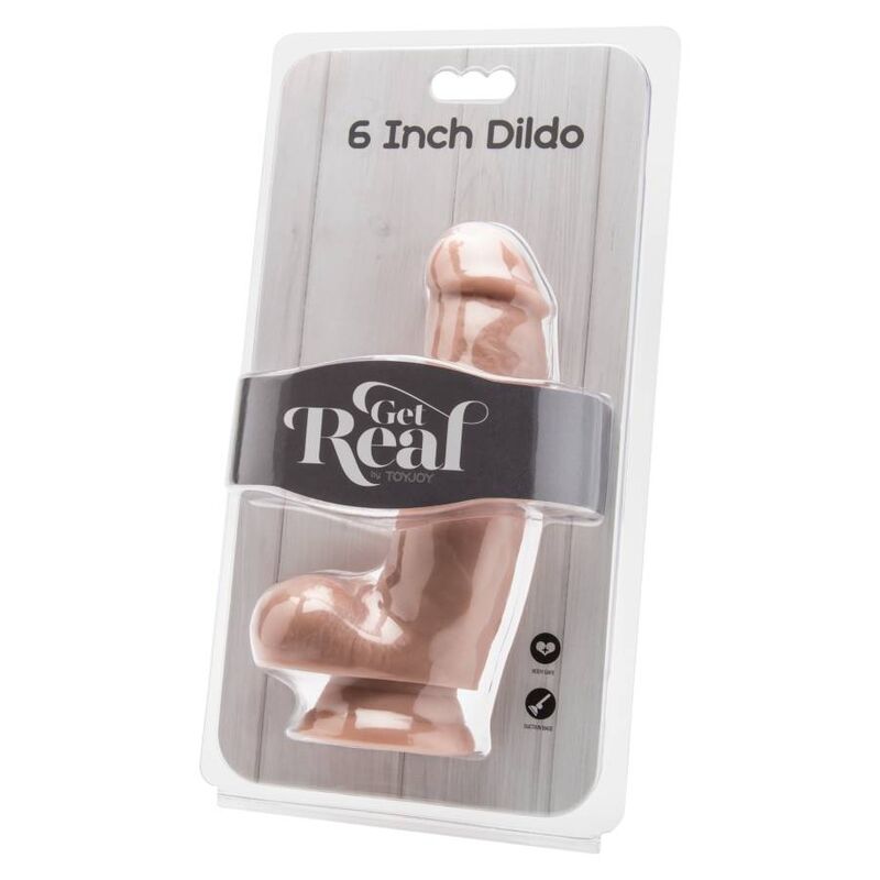 GET REAL - 12CM DILDO WITH LEATHER BALLS