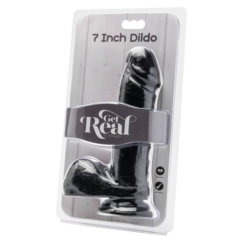 GET REAL - 18CM DILDO WITH BLACK BALLS