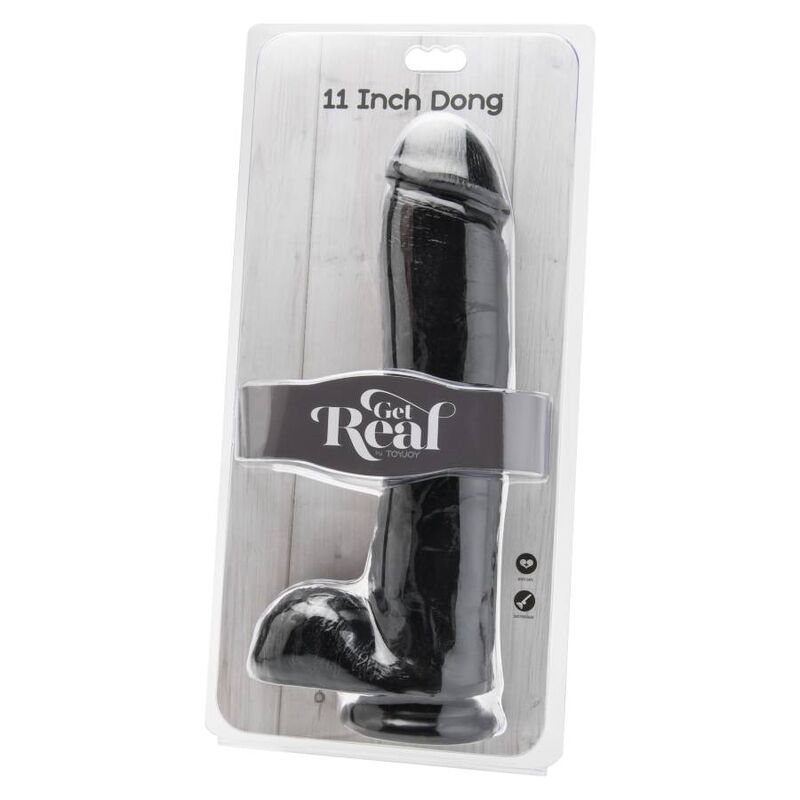 GET REAL - DILDO 28 CM WITH BALLS BLACK - 2