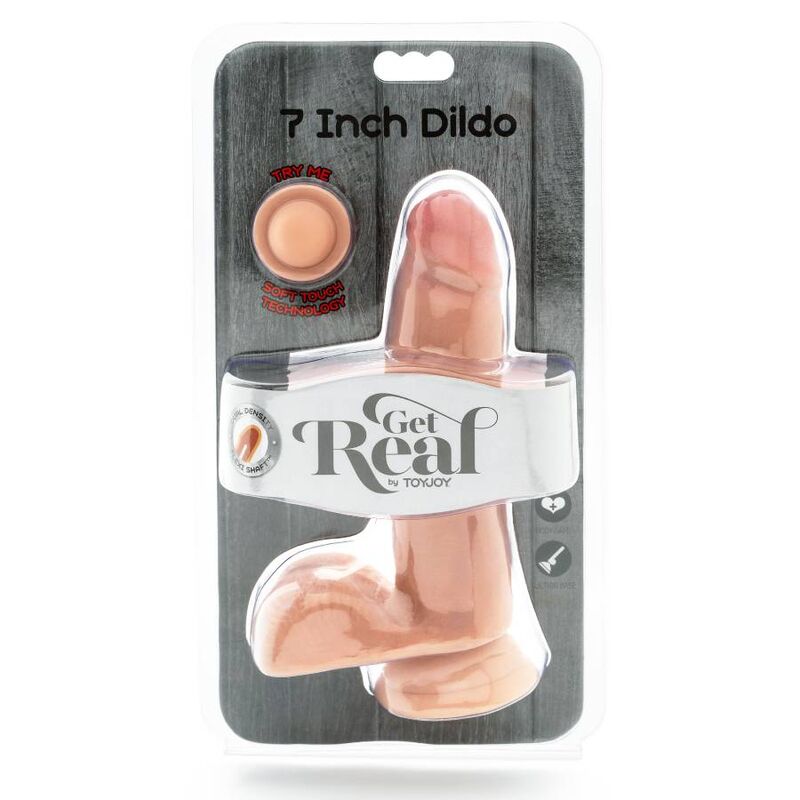 GET REAL - 12CM DOUBLE DENSITY DILDO LEATHER BALLS
