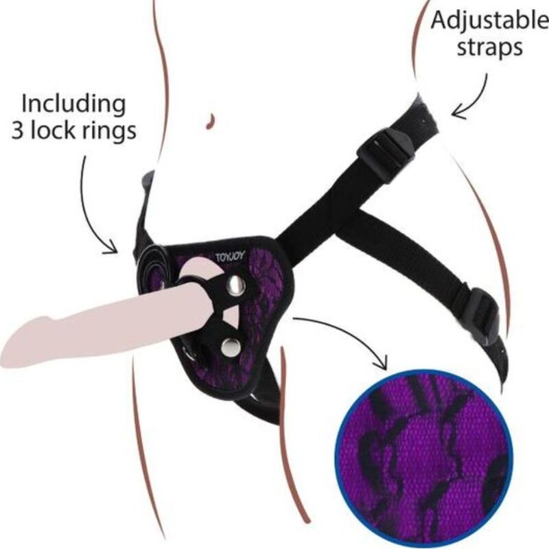 GET REAL - STRAP-ON LACE HARNESS PURPLE - 9