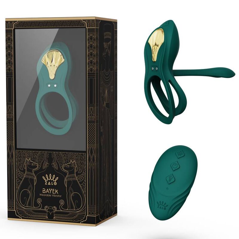 ZALO - BAYEK VIBRATING COUPLES RING GREEN - 17