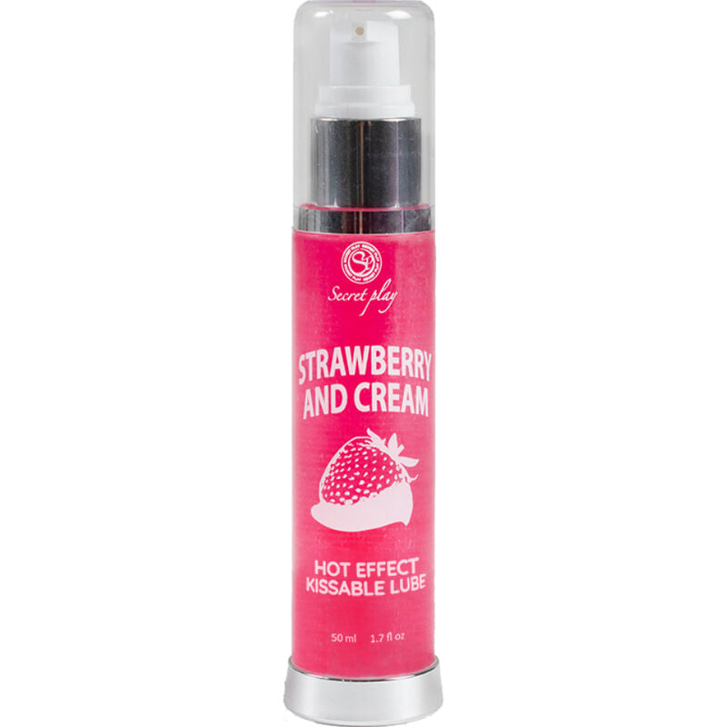 SECRETPLAY - LUBRIFICANTE 2-1 EFFETTO CALORE FRAGOLA E CREMA 50 ML - Secretroomsexyshop