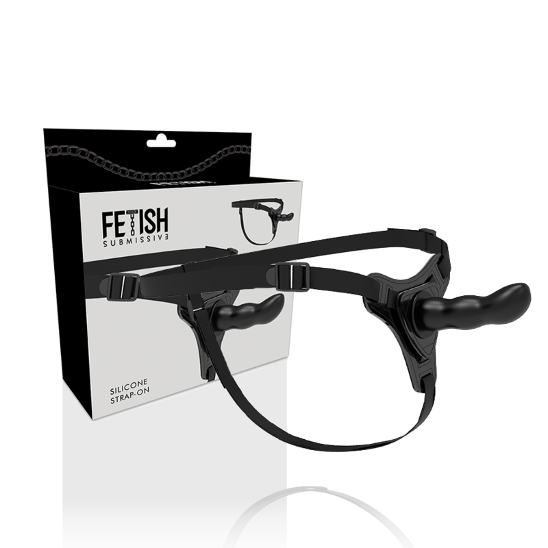 FETISH SUBMISSIVE HARNESS - BLACK SILICONE G-SPOT 16 CM - 1