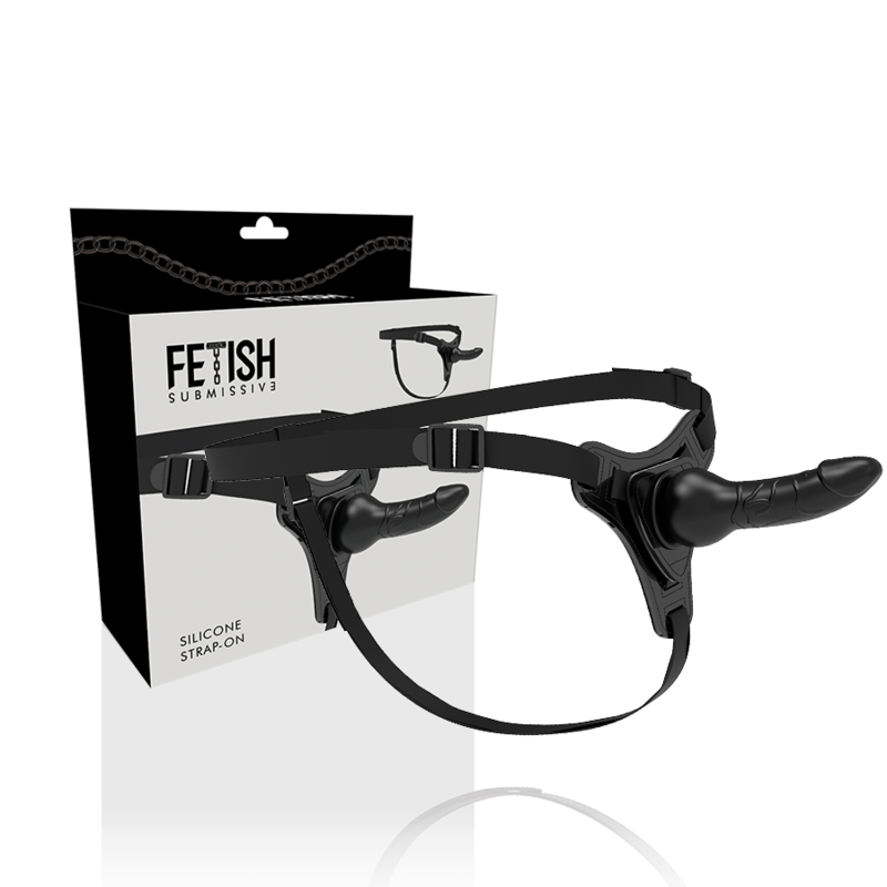 FETISH SUBMISSIVE HARNESS - BLACK SILICONE REALISTIC 16 CM - 3