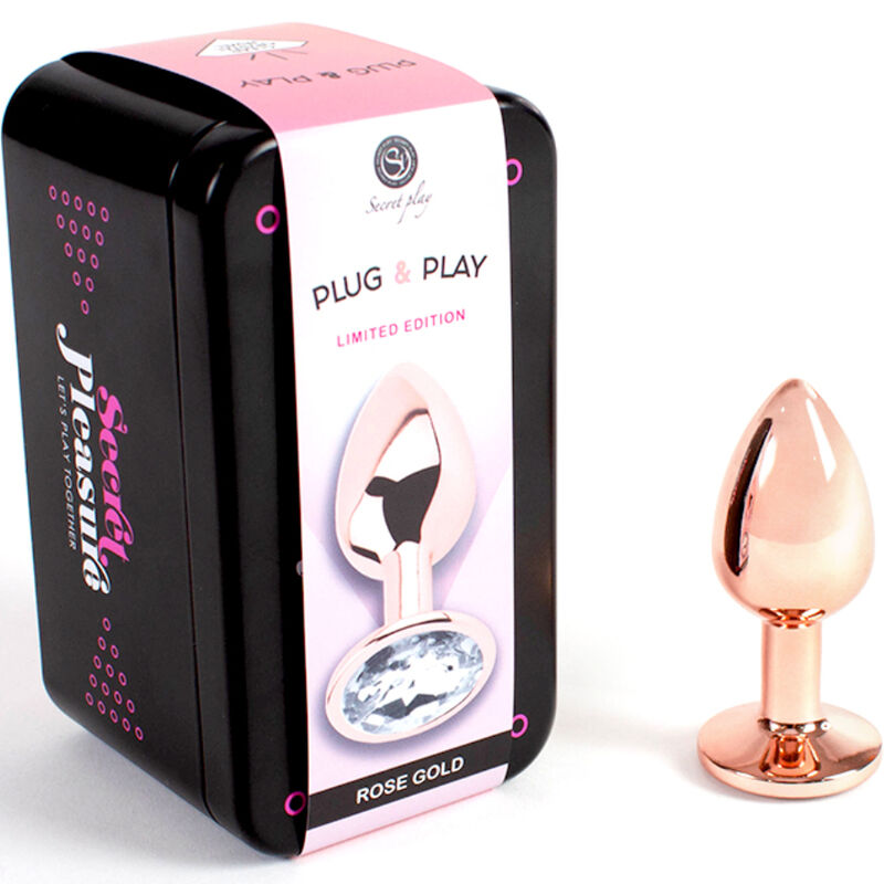 SECRETPLAY - PLUG ANALÉTIQUE EN MÉTAL OR ROSE PETIT FORMAT 7 CM