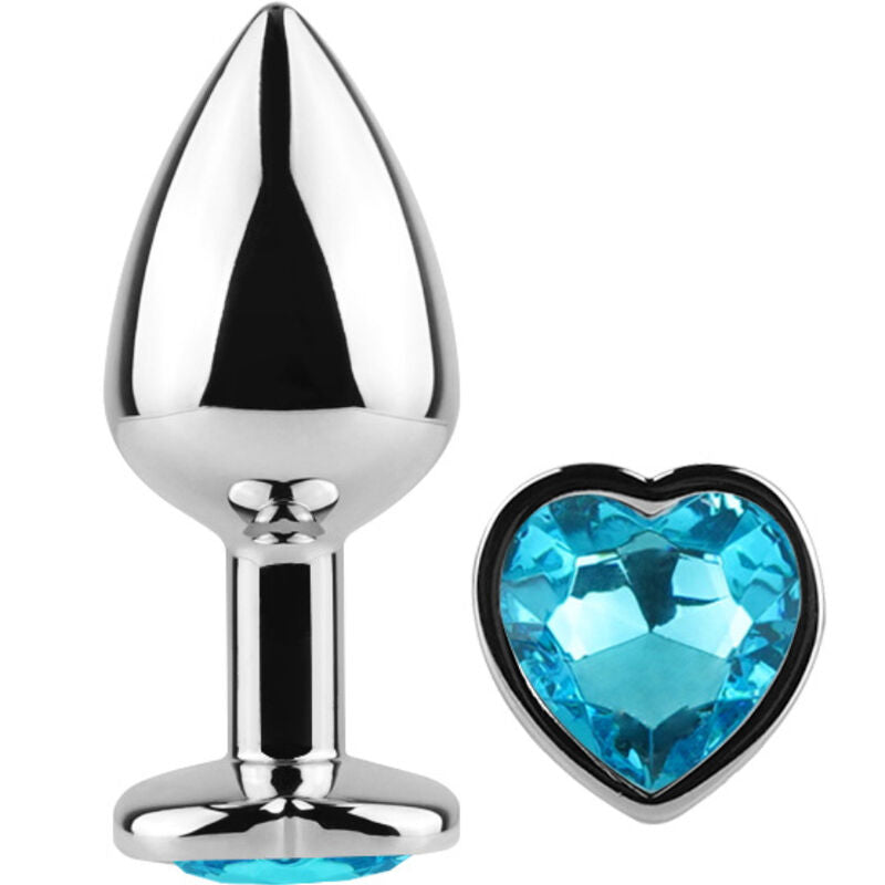 SECRETPLAY - METAL BUTT PLUG BLUE HEART SMALL SIZE 7 CM - 4