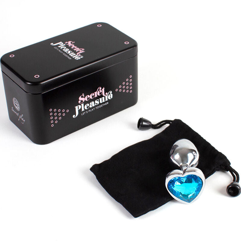 SECRETPLAY - METAL BUTT PLUG BLUE HEART SMALL SIZE 7 CM - 3