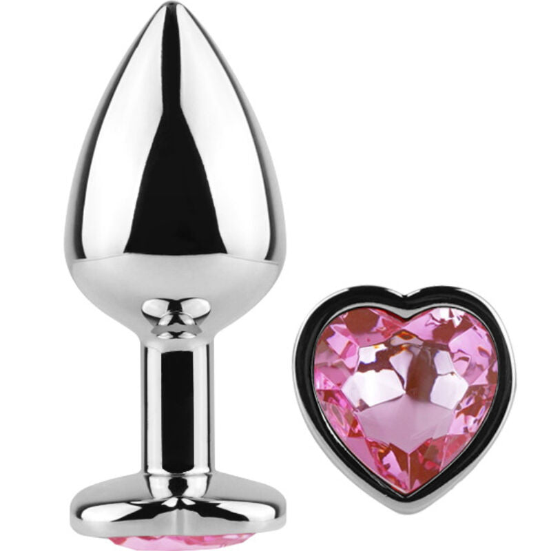 SECRETPLAY - METAL BUTT PLUG FUCHSIA HEART SMALL SIZE 7 CM - 4