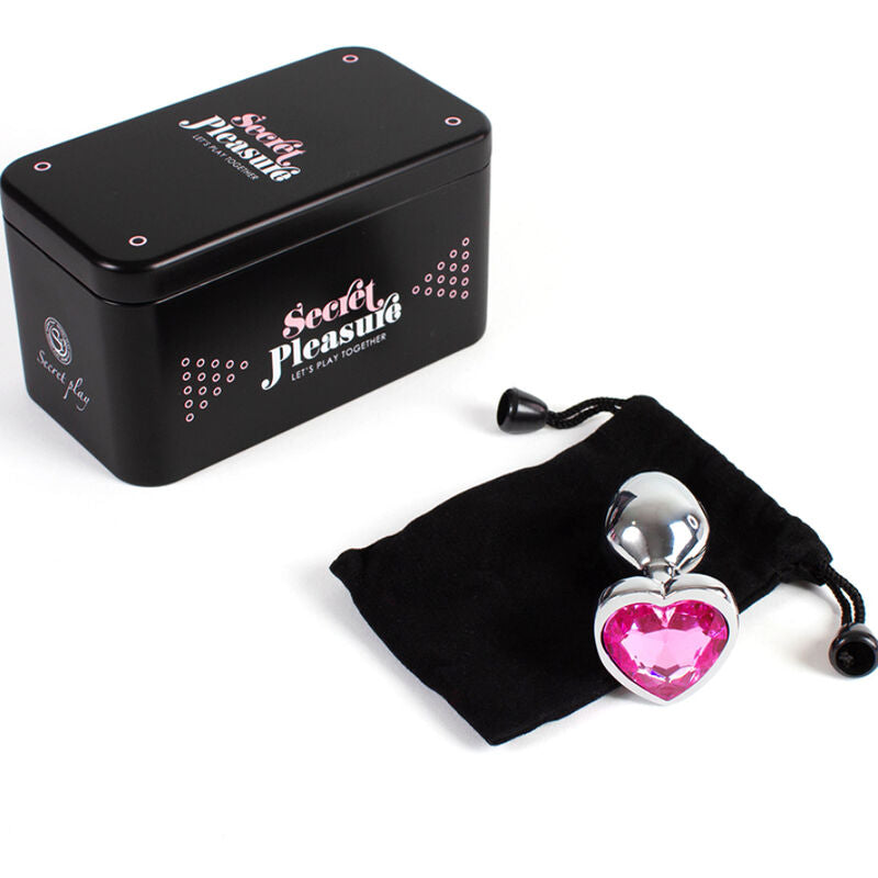 SECRETPLAY - METAL BUTT PLUG FUCHSIA HEART SMALL SIZE 7 CM - 2