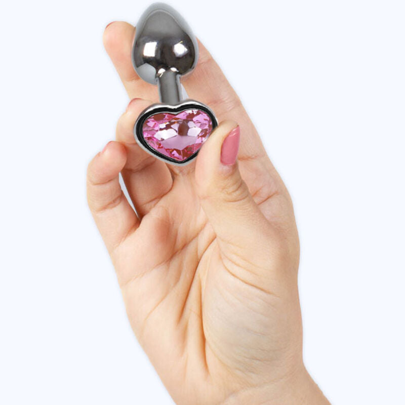 SECRETPLAY - METAL BUTT PLUG FUCHSIA HEART SMALL SIZE 7 CM - 3