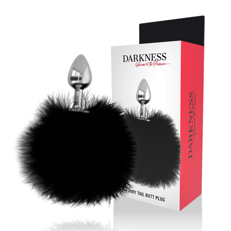 DARKNESS - EXTRA ANAL BUTTPLUG WITH TAIL BLACK 7 CM - 4
