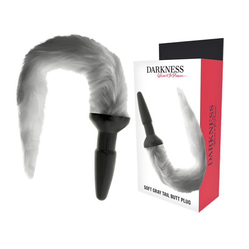 DARKNESS - SILICONE ANAL PLUG WITH GRAY TAIL - 4