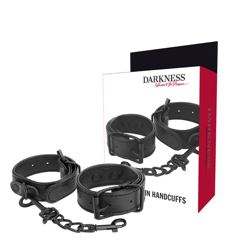 DARKNESS - WIDE THIN TEXTURED HANDCUFFS - 5