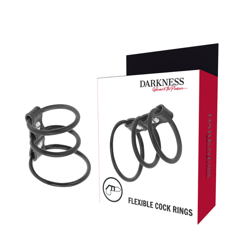 DARKNESS - SET OF 3 FLEXIBLE PENIS RINGS - 4