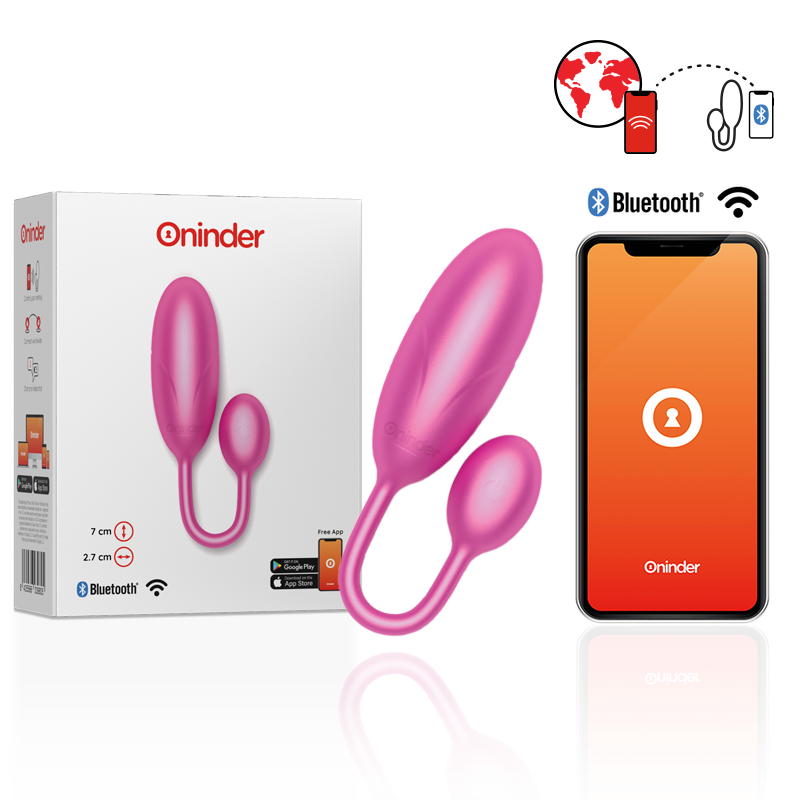 ONINDER - DENVER VIBRATING EGG BLACK 7 X 2.7 CM FREE APP - PINK - 8