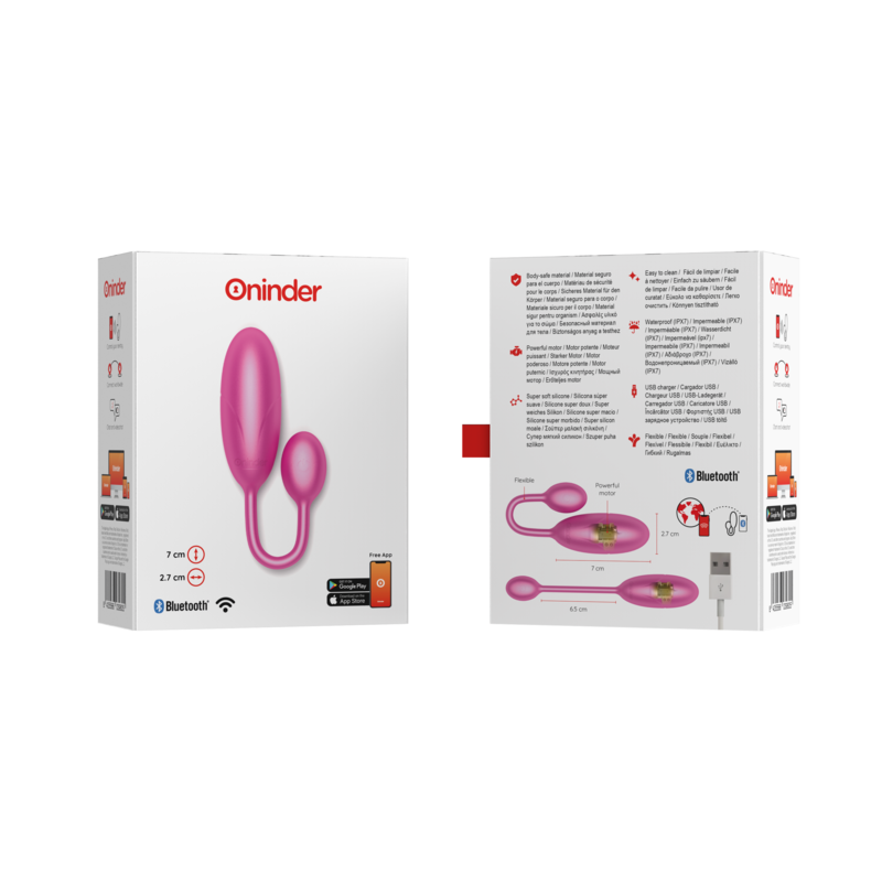 ONINDER - ŒUF VIBRANT DENVER ROSE 7 X 2,7 CM APPLICATION GRATUITE