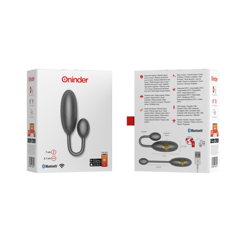 ONINDER - DENVER VIBRATING EGG BLACK 7 X 2.7 CM FREE APP - PINK - 10
