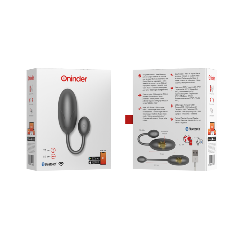 ONINDER - TOKYO VIBRATING EGG BLACK 7.5 X 3.2 CM FREE APP - PINK - 15