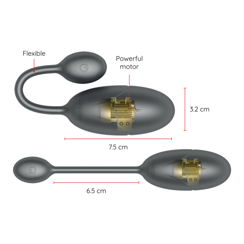 ONINDER - TOKYO VIBRATING EGG BLACK 7.5 X 3.2 CM FREE APP - PINK - 11
