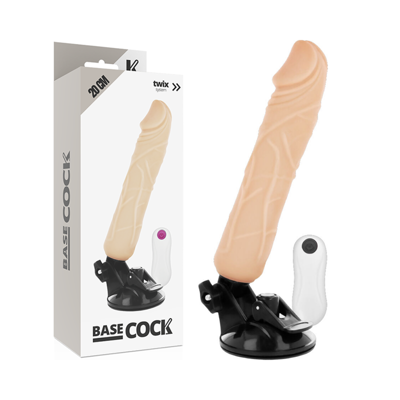 BASECOCK - REALISTIC VIBRATOR REMOTE CONTROL BLACK 20 CM -O- 4 CM - NATURAL - 5