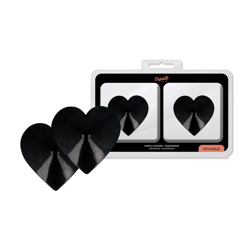 COQUETTE CHIC DESIRE - NIPPLE COVERS BLACK HEARTS - 5