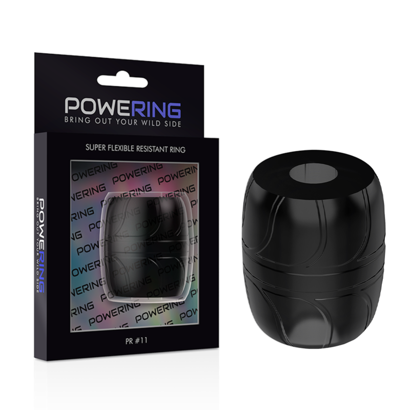 POWERING - SUPER FLEXIBLE AND RESISTANT PENIS RING 5 CM PR11 BLACK - 4