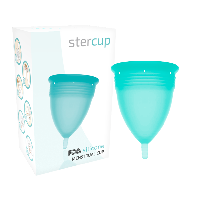 STERCUP - FDA SILICONE MENSTRUAL CUP AQUAMARINE - SIZE L - 4