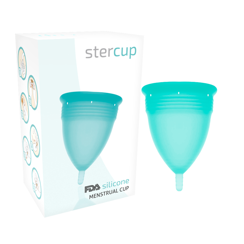 STERCUP - FDA SILICONE MENSTRUAL CUP AQUAMARINE - SIZE S - 4