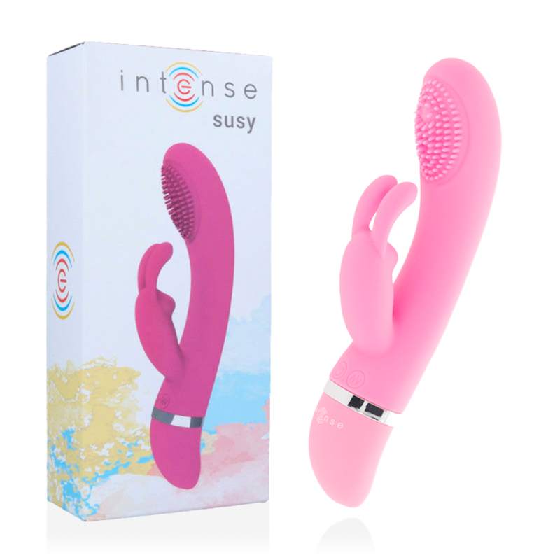 INTENSE - VIBRATORE OSCILLANTE SUSY IN SILICONE ROSA CONIGLIO - Secretroomsexyshop