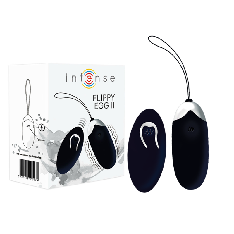 INTENSE - UOVO VIBRANTE FLIPPY II CON TELECOMANDO NERO - Secretroomsexyshop