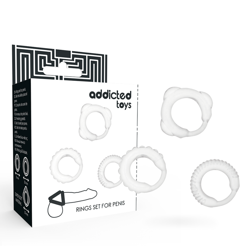 ADDICTED TOYS - C-RING SET CLEAR - 5