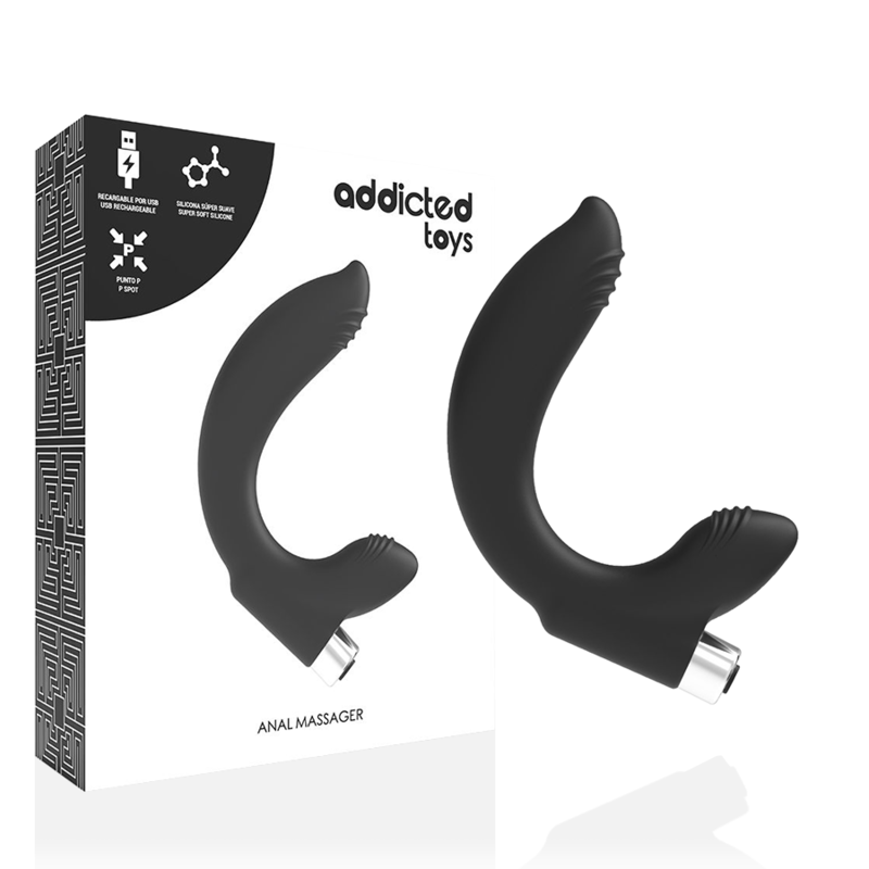ADDICTED TOYS - PROSTATIC VIBRATOR RECHARGEABLE MODEL 7 - BLACK - 6