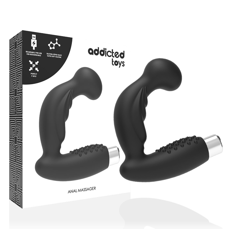 ADDICTED TOYS - PROSTATIC VIBRATOR RECHARGEABLE MODEL 3 - BLACK - 2