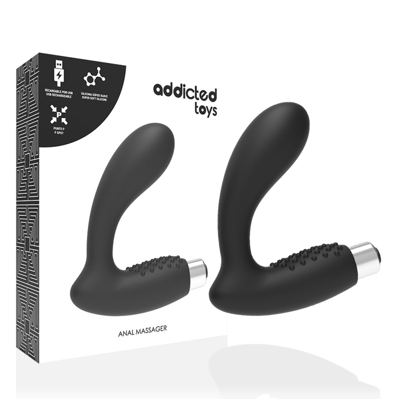 ADDICTED TOYS - PROSTATIC VIBRATOR RECHARGEABLE MODEL 5 - BLACK - 6