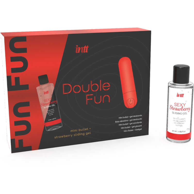 INTT LANCE - KIT DOUBLE FUN AVEC BULLET VIBRANT ET GEL DE MASSAGE À LA FRAISE