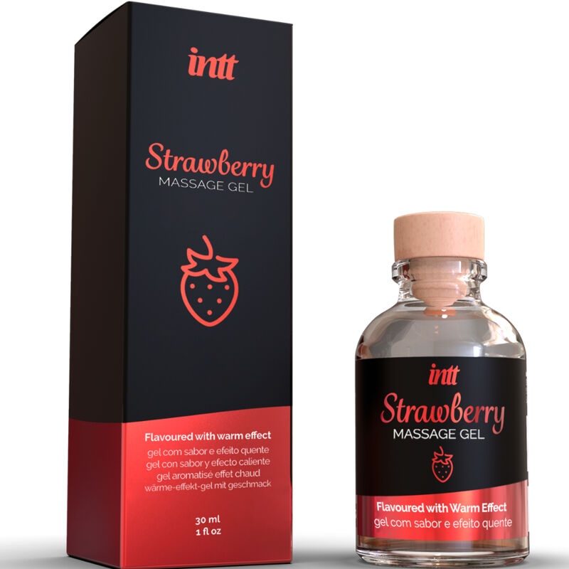 INTT MASSAGE & ORAL SEX - HOT EFFECT STRAWBERRY FLAVOR MASSAGE GEL - 3
