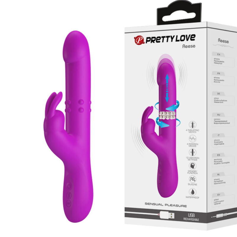 PRETTY LOVE - VIBRATEUR REESE AVEC ROTATION VIOLETTE