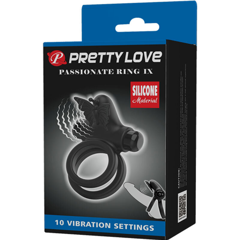 PRETTY LOVE - DOUBLE VIBRATING RING WITH BLACK STIMULATOR - 7