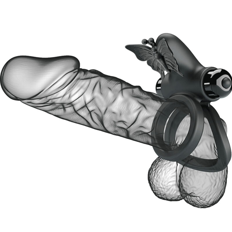 PRETTY LOVE - DOUBLE VIBRATING RING WITH BLACK STIMULATOR - 6